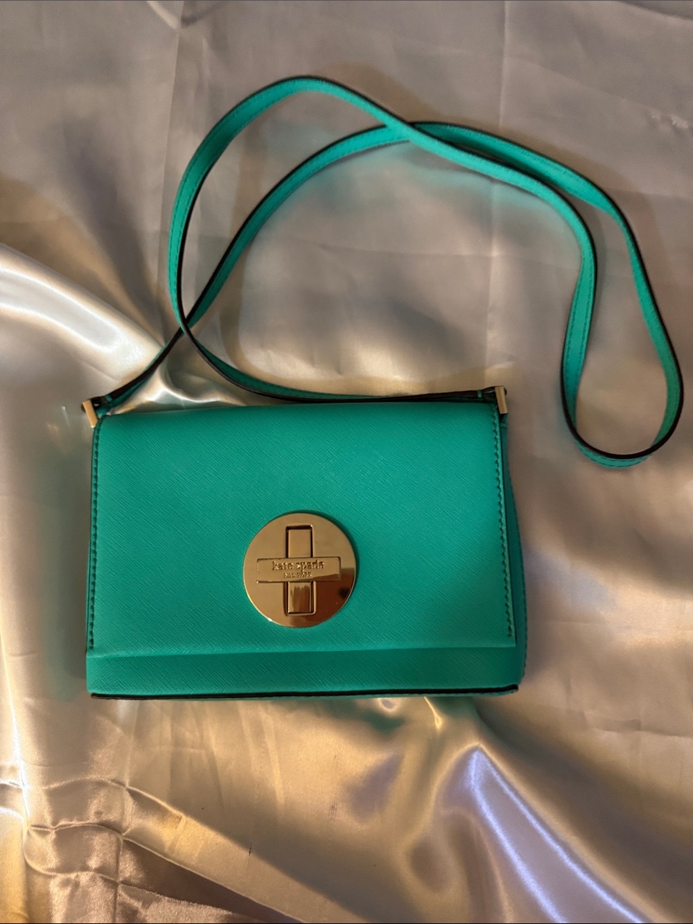 kate spade Teal Turn-Lock Crossbody Bag